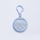Mini Calculator Pendant Small Round Silent Button Portable Keychain