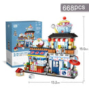 Street View Series Building Blocks Izakaya Shaved Ice Coffee Shop Model