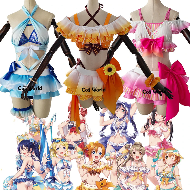 Love Live Cosplay Swimsuit Set 9 Characters Kousaka Honoka Eli