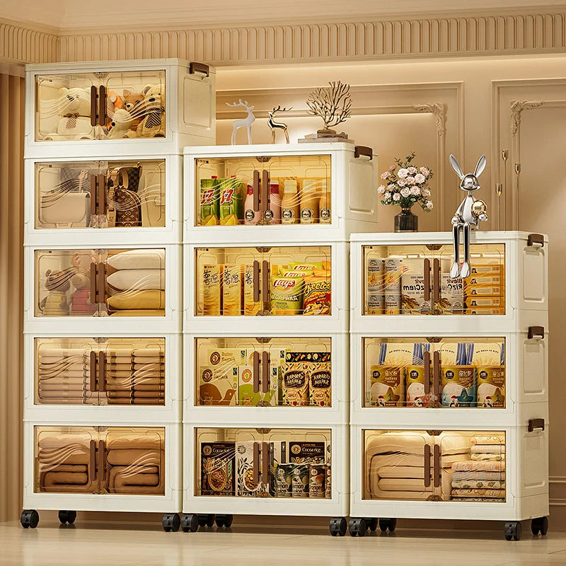 Foldable Storage Box With Clear Door Spacious Durable Organizer