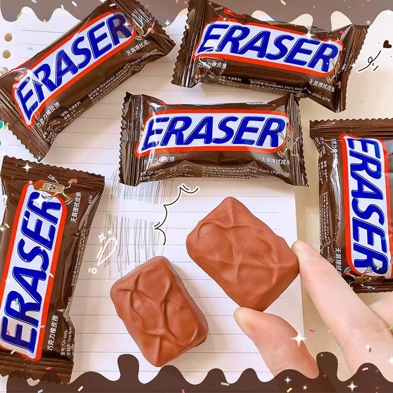 Chocolate Erasers Cute Kawaii School Stationery Supplies Office Items