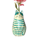 Polka Dot Cat Flower Vase Resin Tiny Animal Home Shelf Decor