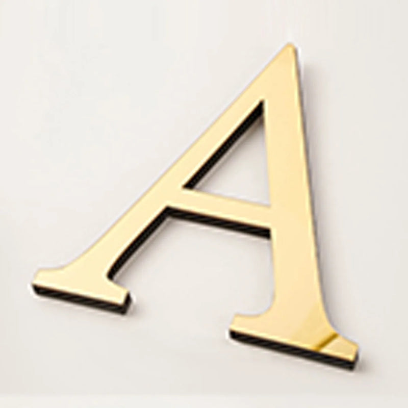 Golden Mirror Acrylic Wall Sticker Large 20cm DIY English Letters Decor