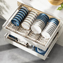 Pull Out Cabinet Shelf Stainless Steel Plate And Bowl Rack Organizer
