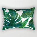 Nordic Tropical Plant Fabric Sofa Cushion Velvet Office Pillow
