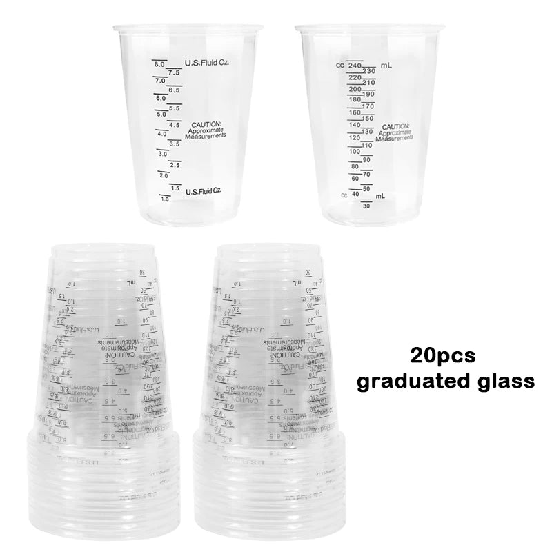 FAIS 10oz Disposable Measuring Cups With Stirring Sticks For Resin Mixing