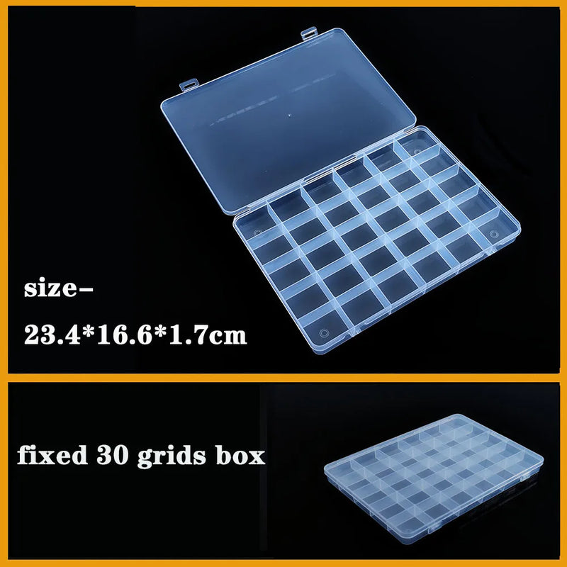 Plastic Organizer Box Clear Compartment Storage For Jewelry Tools