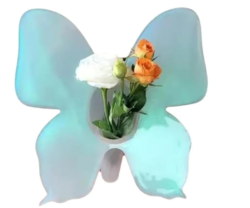 Transparent Acrylic Butterfly Vase Decorative Glass Garden Figurine