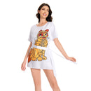 70s Retro T-shirt Women Cosplay Costume Halloween Carnival Dress