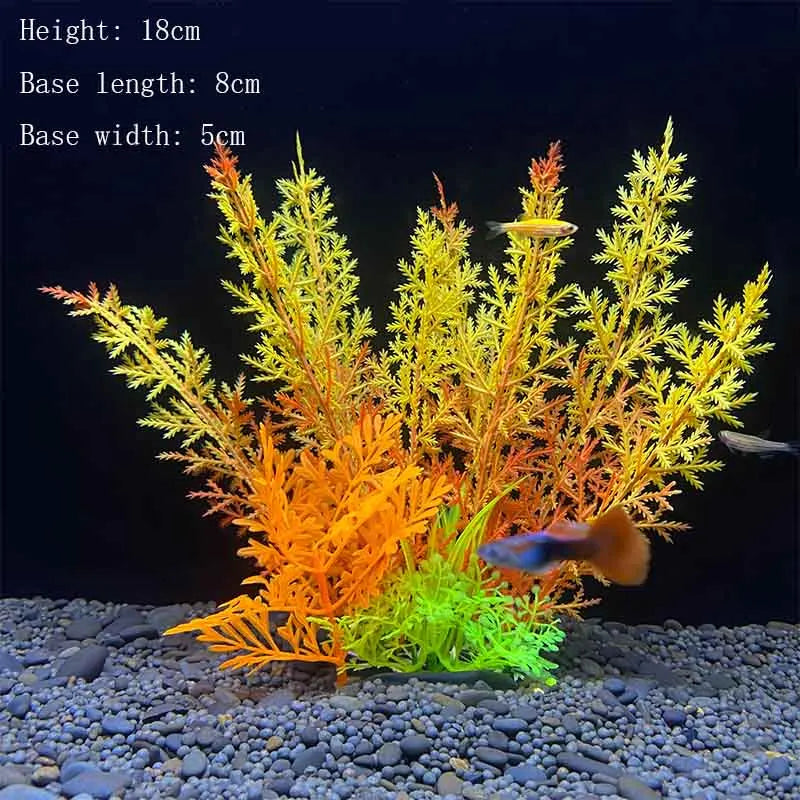 Artificial Aquarium Plants Green Plastic Underwater Fish Tank Decor