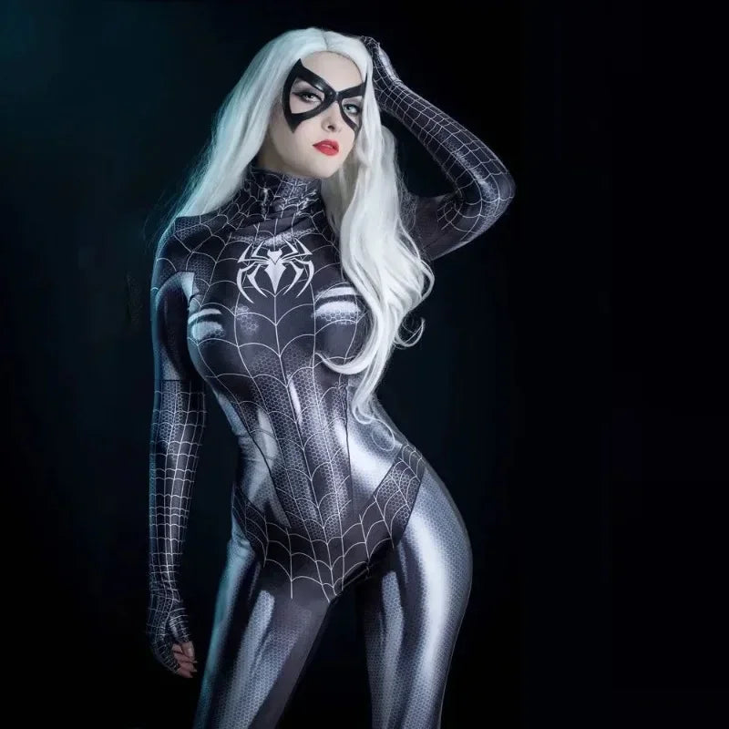 Black Cat Superhero Cosplay Costume 3D Printed Tight Bodysuit