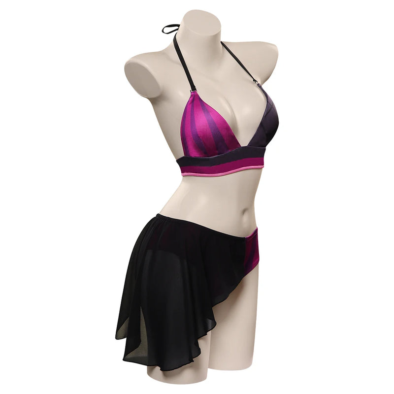 LOL Jinx Cosplay Swimsuit Summer Bikini Swimwear Skirt Costume