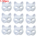 DIY Cat Face Mask Set Paintable Blank Masks For Party Cosplay
