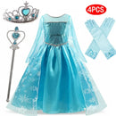 Girls Elsa Costume Frozen Princess Dress Snow Queen Party Gown