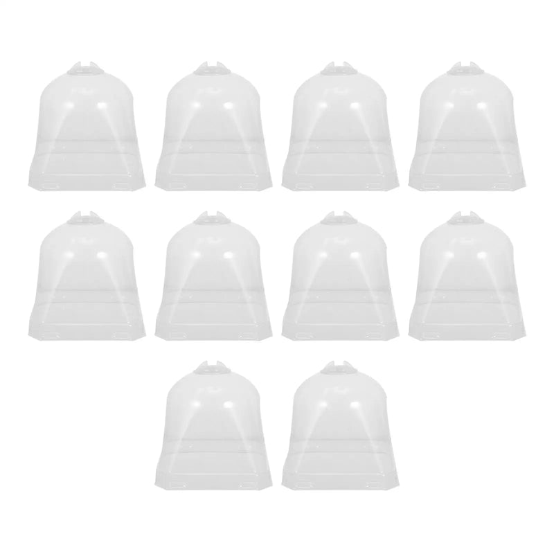 10pcs Square Plant Cloche Transparent Plastic Seedling Covers Garden Dome