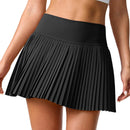 Women's Tennis Skirt Double Layered Pleated High Waisted Skirt