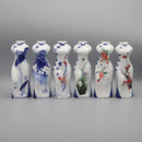 Hand Painted Ceramic Cheongsam Figurine Small Elegant Vase Decor