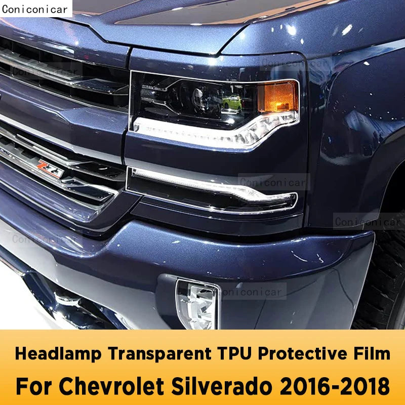 Chevrolet Silverado Headlight Protective Film Transparent Scratch Resistant
