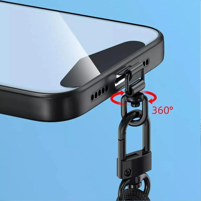 360 Rotatable Steel Phone Tether Metal Patch Lanyard Connector