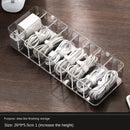 Transparent Plastic Cable Storage Box With Divided Grid Organizer