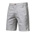 Men's Cotton Shorts Solid Color Elastic Waist Casual Business Pants