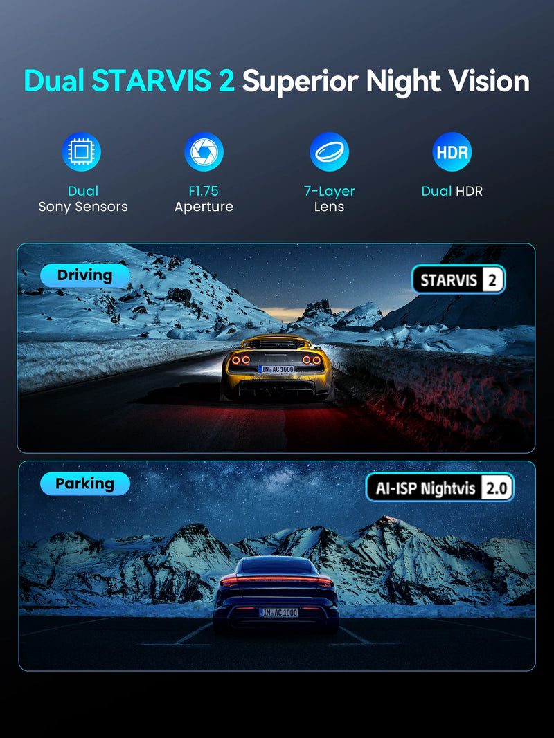 DDPAI 4K Dash Cam Z60 Pro Front Rear Car Camera GPS Wi-Fi ADAS