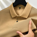 Men's Polo Shirt Cotton Casual Short Sleeve Solid Color Lapel Tee