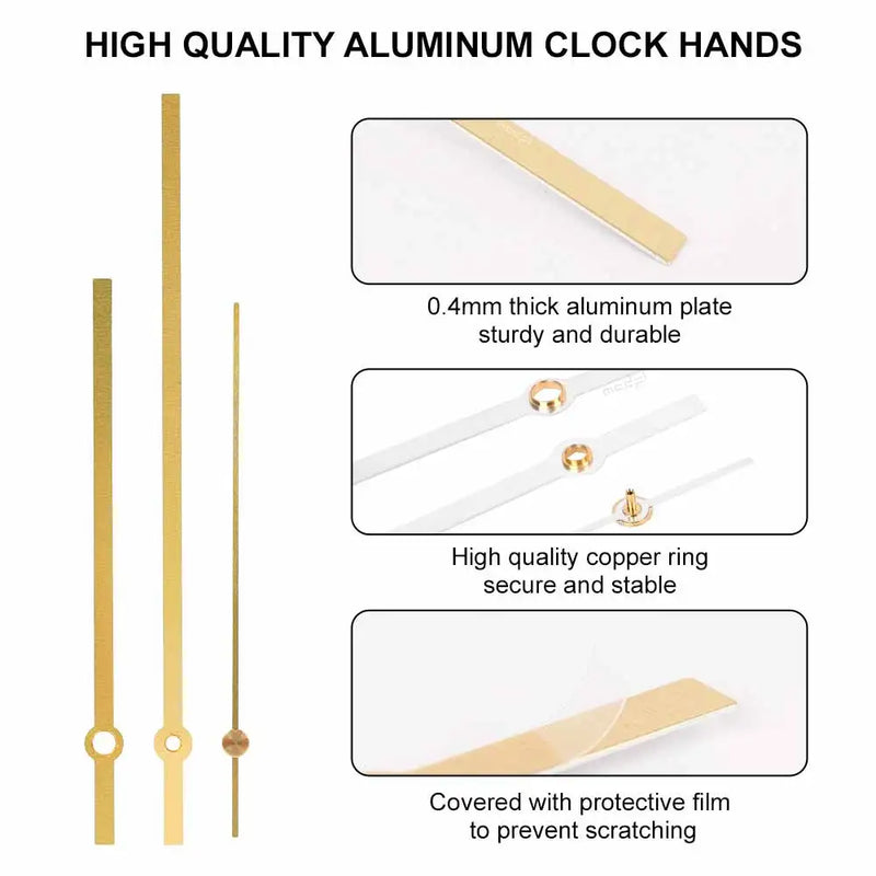 MCDFL Stylish Long Clock Hands Set Large Quartz Movement Arrows