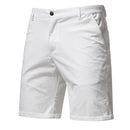 Men's Cotton Shorts Solid Color Elastic Waist Casual Business Pants