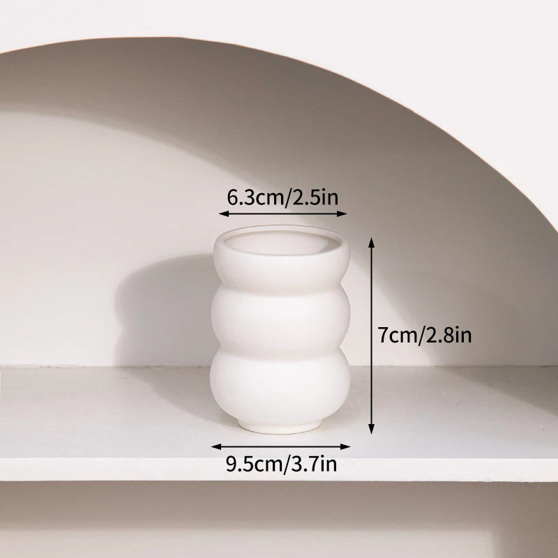 INS Ceramic Vase White Nordic Decorative Flower Pot For Home Decor