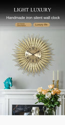Wheat Ears Wall Clock Living Room Decor Symbolizing Prosperity Unity