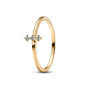 Pink Bow Heart Ring Sparkling Double Heart Design For Women