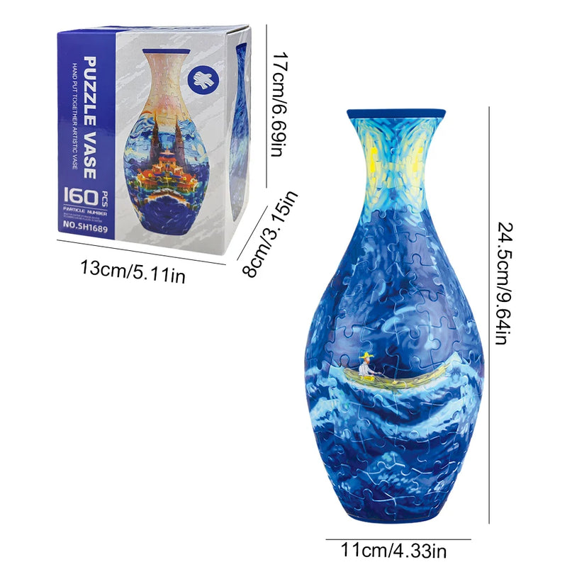 3D Puzzle Vase Building Blocks DIY Flowerpot Home Decoration Ornament
