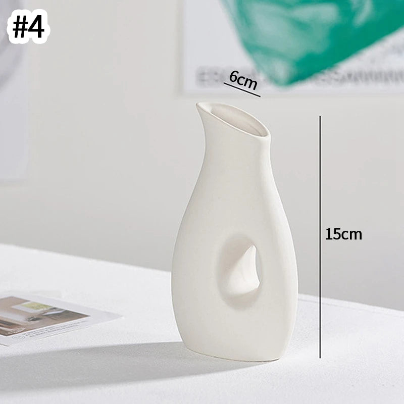 INS Ceramic Vase White Nordic Decorative Flower Pot For Home Decor