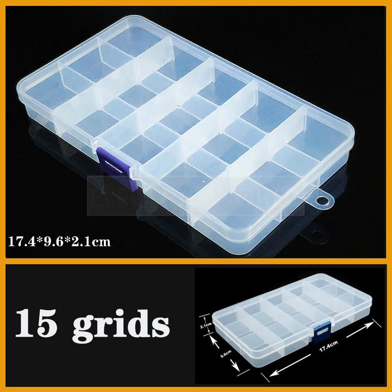 Plastic Organizer Box Clear Compartment Storage For Jewelry Tools