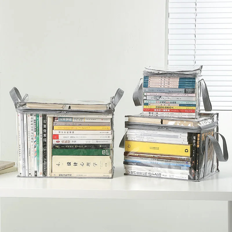 Foldable Book Box Transparent Waterproof Organizer For Home And Classroom