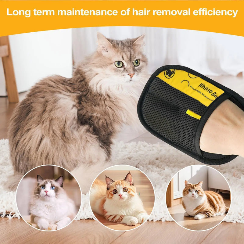 2pcs Pet Hair Remover Gloves Double-sided Electrostatic Grooming Brush
