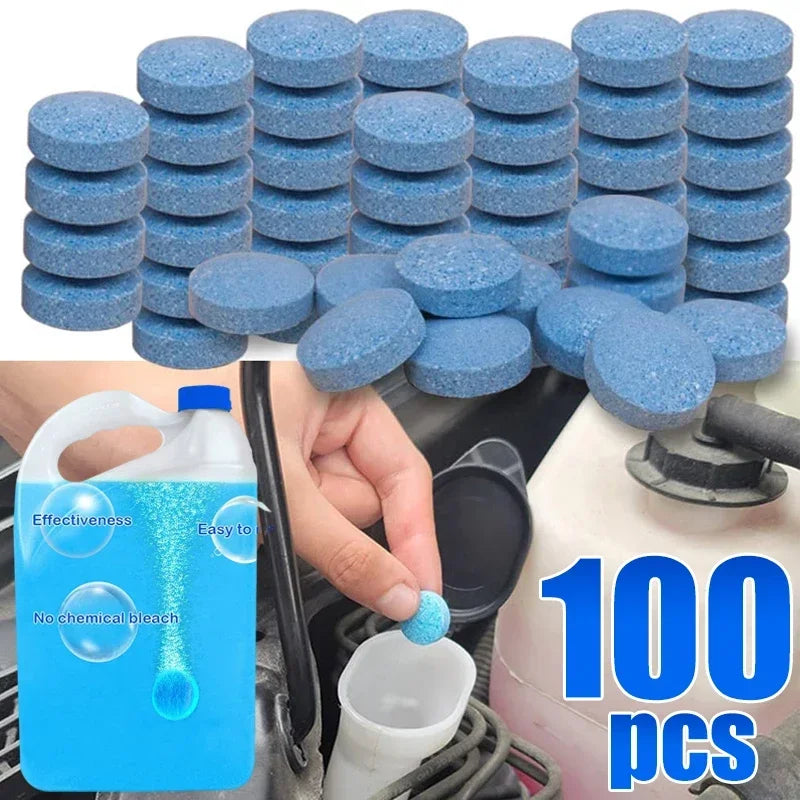 All-Season Windshield Washer Tablet Solid Concentrate Shellac-Free