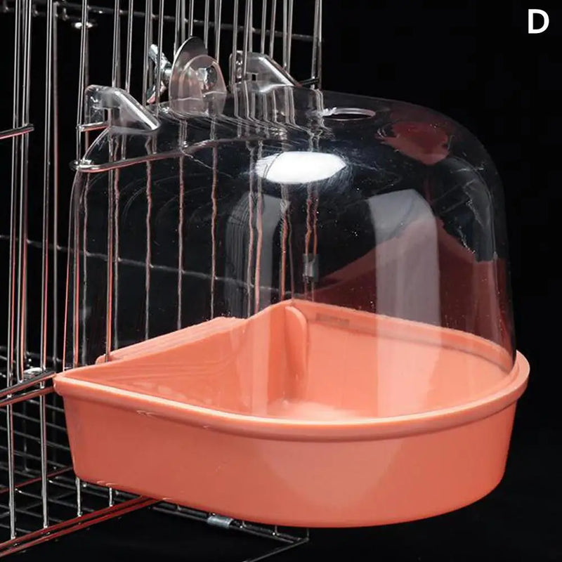 Clear Hanging Bird Bath For Parakeet Canary Budgerigar Cockatiel