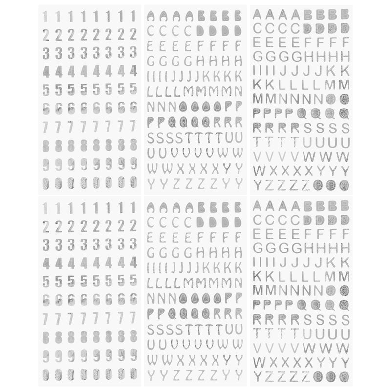 Hot Stamping Letter Stickers 6 Sheets Heart Number Color Vinyl