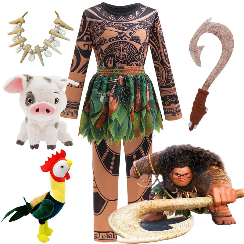 Maui Costume For Kids Boys Tattoo Pants Outfit