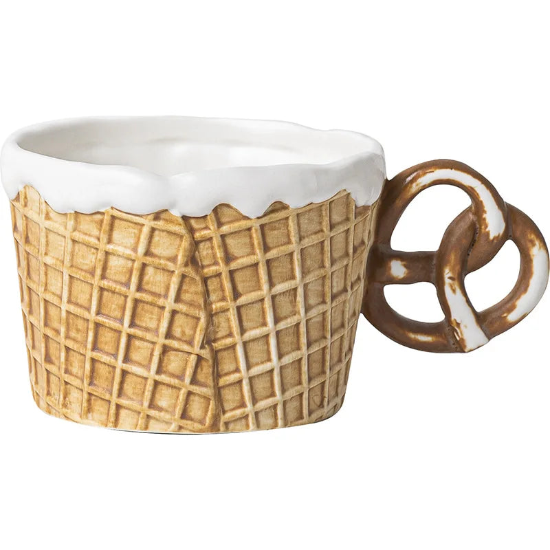Creative Ceramic Mug Cookie Design Tea Coffee Cup Set