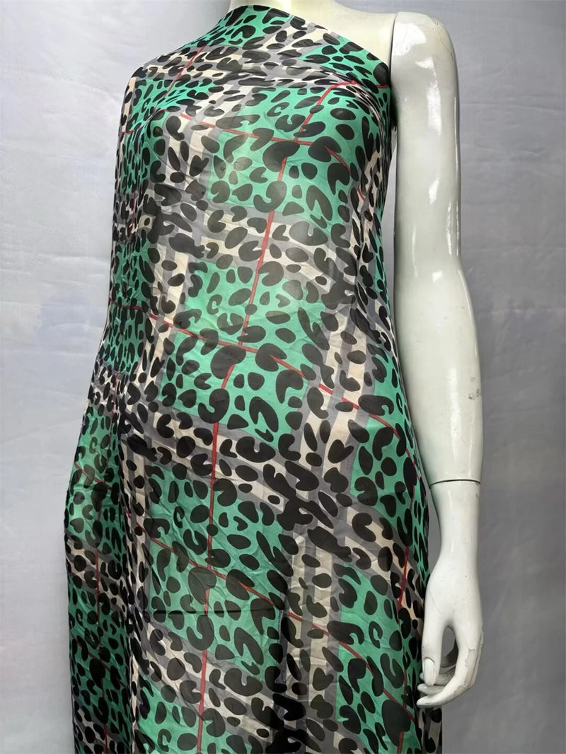 Silk Chiffon Fabric Soft Printed Tulle Lace For Sewing Dresses 3.5 Meters