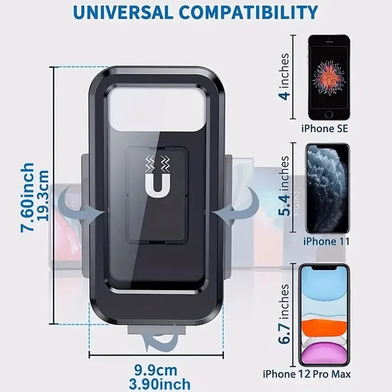Waterproof Motorcycle Phone Holder Magnetic Cycling Bag 360 Swivel Stand