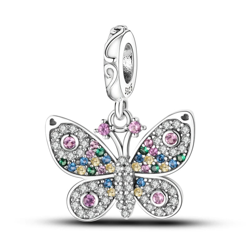 925 Silver Charm Pendant Animal Firefly Butterfly Dragonfly Beads