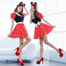 Minnie Mouse Dress Costume Women Summer Cartoon Outfit With Headband Set