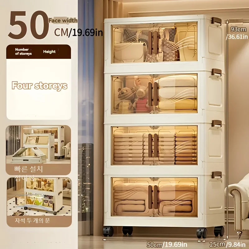 Foldable Storage Box With Clear Door Spacious Durable Organizer