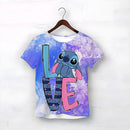 Girls Kawaii Stitch T-shirt Toddler Cartoon Short Sleeve Tee