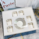 12pcs Espresso Cups Set Ceramic Coffee Tea Cups With Plates And Handles