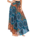 Boho Maxi Skirt Women Vintage Two Way Wear Beach Dress Skirt